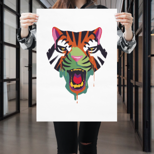 Kunstdruck Tiger modern ausdruckstark