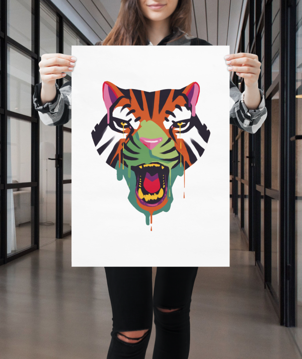 Kunstdruck Tiger modern ausdruckstark