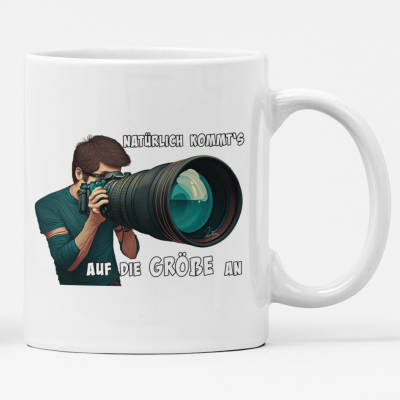 Tasse Fotograf auf die Größe kommts an