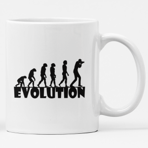 Das Bild zeigt ein Tasse für Fotografen mit dem Aufruck Evolution
