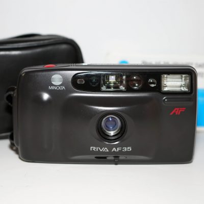 Minolta Riva AF 35 - Analoge Kamera mit Tasche und Anleitung