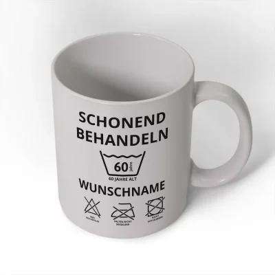 Tasse zum 60. Geburtstag, schonend behandeln
