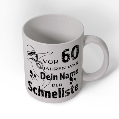 Witzige Tasse zum 60. Geburtstag mit Namen
