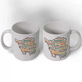 Saarmundart-Tasse mit Saarland-Umriss. Hochwertig bedruckt, spülmaschinenfest & liebevoll im Saarland gefertigt. Jetzt entdecken!